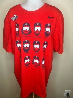 Nike Red Boston Bearded Players Graphic Short Sleeve Tee